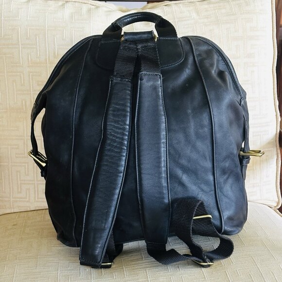 Coach Vintage C7B-0521 Large Backpack Black Glove-Tanned Cowhide Leather USA - Picture 4 of 15
